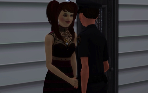 talking to policewoman